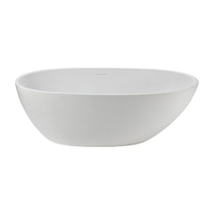 66’’ oval glossy white freestanding bathtub