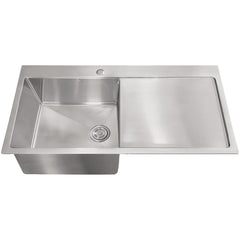 1 bowl with drainboard, 40''X20'', dual mount kitchen sink