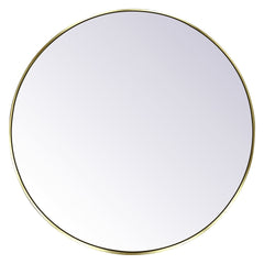 30’’ brushed brass (gold) framed round mirror