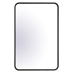 20’’X30’’ matte black framed rectangular mirror with round corner