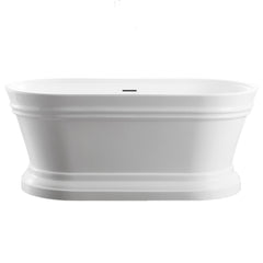 66’’ glossy white freestanding classic bathtub