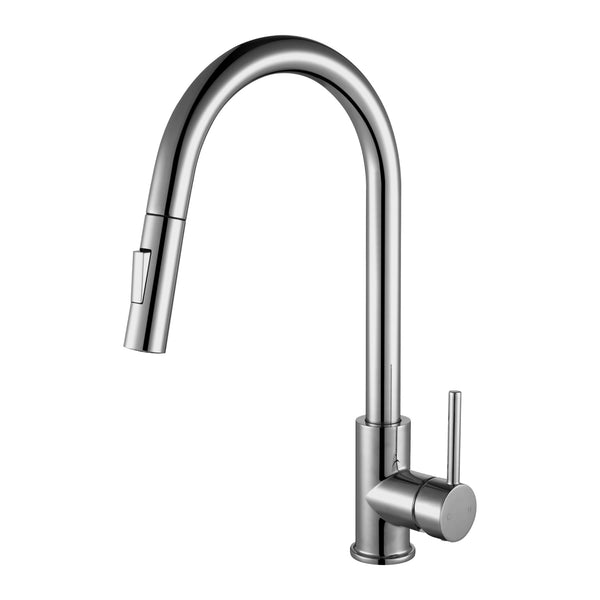 Stylish and Versatile: Chrome Pull Out Kitchen Faucet with Dual Spray - Elevate Your Kitchen Design.