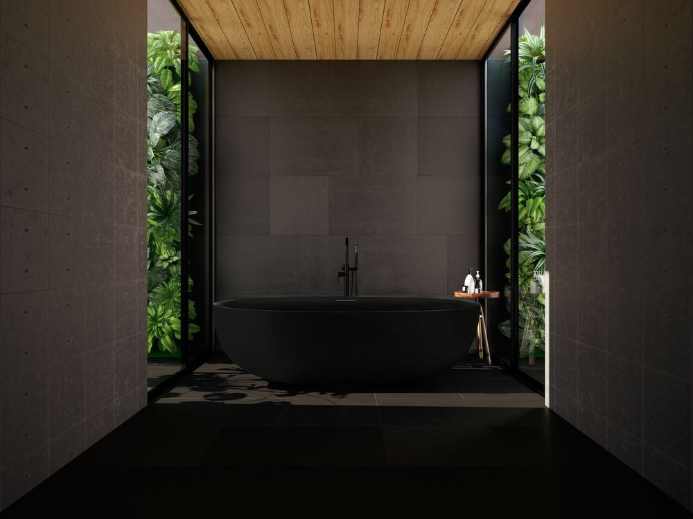 Rain head, hand shower, solid brass: Luxe shower trio for ultimate indulgence.