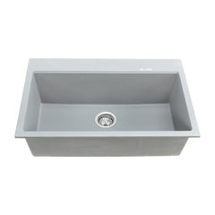 1 bowl, 30''X20'', dual mount grey kitchen sink