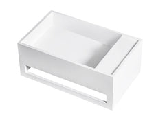 20''X12''X8'' solid surface sink with towel holder