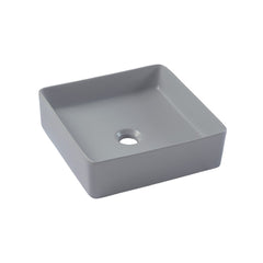 Vasque de porcelaine carrée gris clair 14’’X14’’