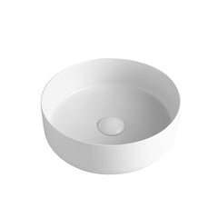 14’’X14’’ round matte white porcelain vessel sink