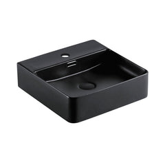 16’’X16’’ square matte black porcelain vessel sink