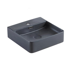 16’’X16’’ dark grey square porcelain vessel sink