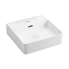 16’’X16’’ square matte white porcelain vessel sink