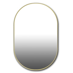 Miroir ovale de 36'' avec cadre en laiton brossé