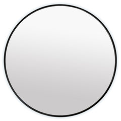 36’’ matte black framed round mirror with LED lights