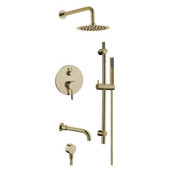 Brushed brass (Gold) Round Bath & Shower Kit